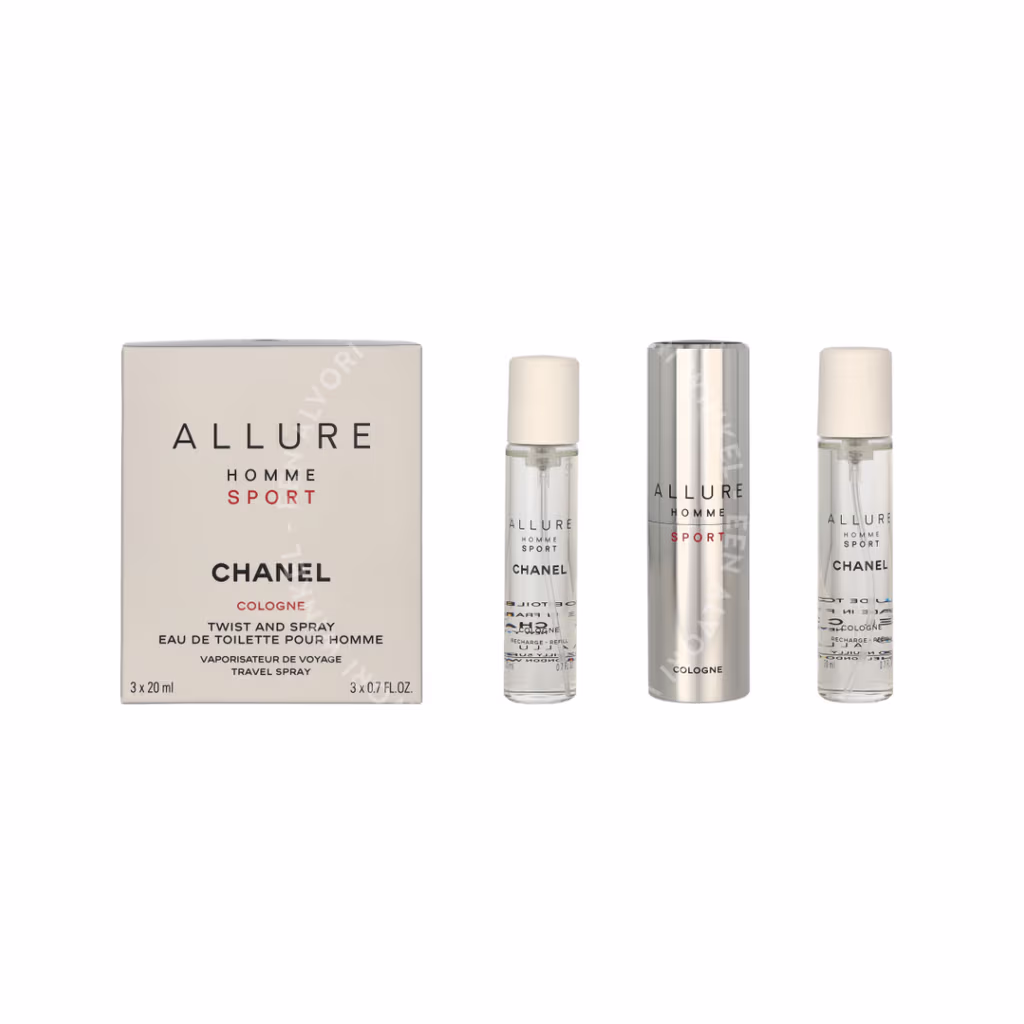 Chanel Chanel Allure Homme Sport Giftset — Edt Twist and Spray 3 x 20ml, Cologne Travel Spray and 2x Refills — foto 3