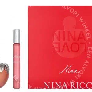 Nina Ricci Nina Giftset 60ml Edt Spray 50ml/Roll-On 10ml fles en verpakking