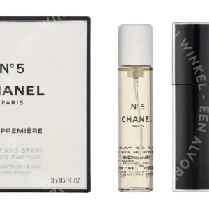 Chanel No 5 Eau Premiere Giftset 60ml 2x Edp Spray Refill 20Ml/1x Edp Spray 20Ml/Purse and Spray fles en verpakking