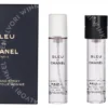 Chanel Bleu De Chanel Pour Homme Giftset 60ml 3x Parfum Spray Refill 20ml - Twist and Spray - Travel Sprays fles en verpakking