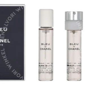 Chanel Bleu De Chanel Pour Homme Giftset 60ml 3x Edt Spray Refill 20ml - Twist and Spray - Travel Sprays fles en verpakking