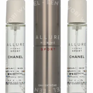 Chanel Allure Homme Sport Eau Extreme Giftset 60ml Travel Spray Edp Spray 20ml/2x Refill Edp 20ml - Twist and Spray fles