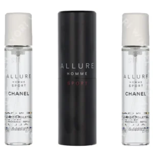 Chanel Allure Homme Sport Giftset 60ml 2x Edt Spray Refill 20Ml/ 1 Edt Spray 20ML fles