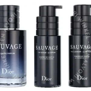 Dior Sauvage Giftset 150ml Edp Spray 60ml/Cleanser 45ml/Serum 45ml fles