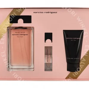 Narciso Rodriguez Musc Noir For Her Giftset 160ml Edp Spray 100ml/Edp Spray 10ml/Body Lotion 50ml - Xmas fles en verpakking