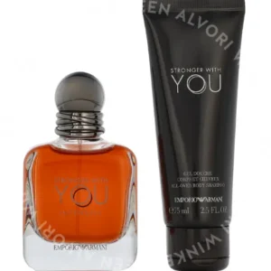 Armani Stronger With You Men Intense Giftset 125ml Edp Spray 50ml/Shower Gel 75ml fles