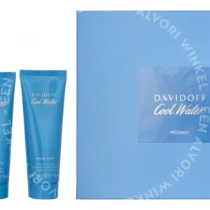 Davidoff Cool Water Woman Giftset 250ml Edt Spray 100ml/Body Lotion 75ml/Shower Gel 75ml fles en verpakking