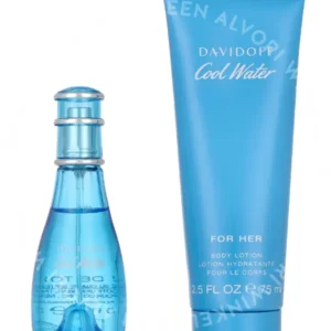 Davidoff Cool Water Woman Giftset 115ml Edt Spray 30ml/Body Lotion 75ml fles