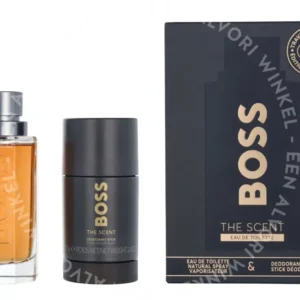 Hugo Boss The Scent Giftset 175ml Edt Spray 100ml/Deo Stick 75ml fles en verpakking