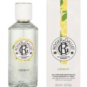 Roger & Gallet Cedrat Wellbeing Fragrant Water 100ml Natural Spray fles en verpakking