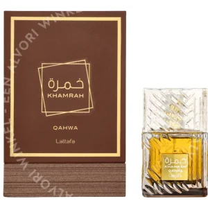 Lattafa Khamrah Qahwa Edp Spray 100ml  fles en verpakking