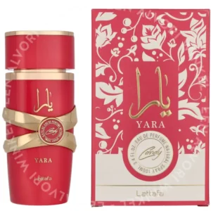 Lattafa Yara Candy Edp Spray 100ml  fles en verpakking