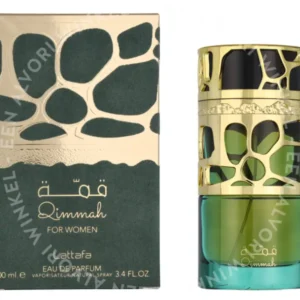 Lattafa Qimmah Edp Spray Women 100ml  fles en verpakking