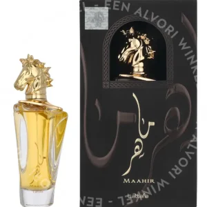 Lattafa Maahir Edp Spray 100ml  fles en verpakking