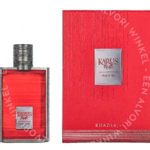 Khadlaj Karus Oud Fire Edp Spray 100ml  fles en verpakking