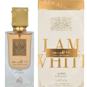 Lattafa Ana Abiyedh Poudree Edp Spray 60ml  fles en verpakking
