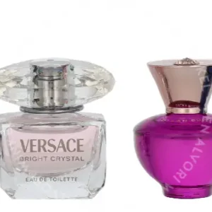 Versace Miniatures Set Women 20ml 4x5ml - Crystal Noir Edt/Bright Crystal Edt/Dylan Purple Edp/Dylan Blue Edp fles