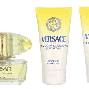 Versace Yellow Diamond Giftset 150ml Edt Spray 50ml/Bath & Shower Gel 50ml/Body Lotion 50ml fles