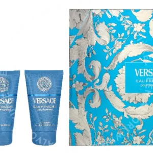 Versace Eau Fraiche Giftset 150ml Edt Spray 50ml/Bath & Shower Gel 50ml/Aftershave Balm 50ml fles en verpakking