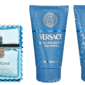Versace Eau Fraiche Giftset 150ml Edt Spray 50ml/Bath & Shower Gel 50ml/Aftershave Balm 50ml fles