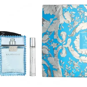 Versace Eau Fraiche Giftset 110ml Edt Spray 100ml/Edt Spray 10ml/Black Trousse fles en verpakking