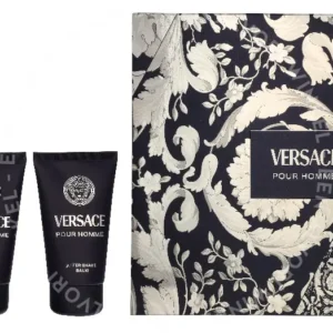 Versace Pour Homme Giftset 150ml Edt Spray 50ml/Aftershave Balm 50ml/Hair & Body Shampoo 50ml fles en verpakking