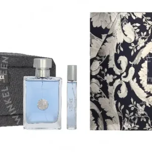 Versace Pour Homme Giftset 110ml Edt Spray 100ml/Edt Spray 10ml/Black Trousse fles en verpakking