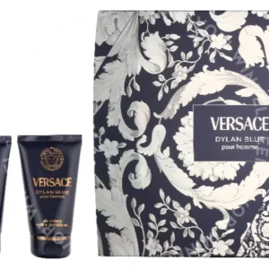 Versace Dylan Blue Pour Homme Giftset 150ml Edt Spray 50ml/Bath & Shower Gel 50ml/Aftershave Balm 50ml fles en verpakking