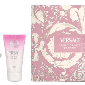 Versace Bright Crystal Giftset 80ml Edt Spray 30ml/Luminous Body Lotion 50ml fles en verpakking