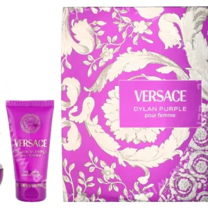 Versace Dylan Purple Giftset 80ml Edp Spray 30ml/Body Lotion 50ml fles en verpakking