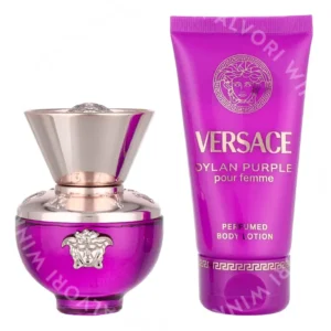 Versace Dylan Purple Giftset 80ml Edp Spray 30ml/Body Lotion 50ml fles