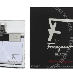 S. Ferragamo F By Ferragamo Black Edt Spray 100ml  fles en verpakking