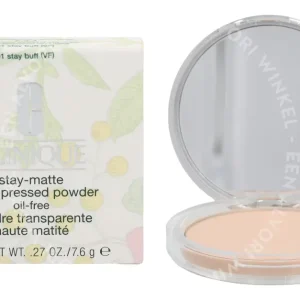 Clinique Stay-Matte Sheer Pressed Powder 7.6g #01 Stay Buff (VF) fles en verpakking
