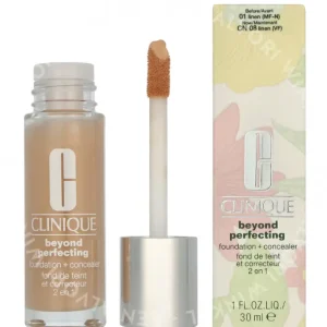 Clinique Beyond Perfecting Foundation + Concealer 30ml CN 08 Linen (VF) fles en verpakking