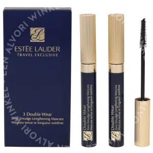 E.Lauder 3 Double Wear Travel Exclusive Trio Set 18ml 3x6ml - #01 Black Mascara fles en verpakking