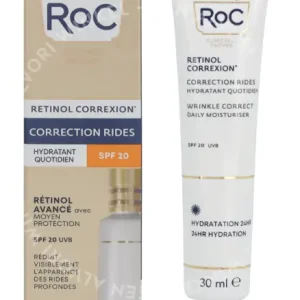 RoC Retinol Correxion Wrinkle Correct Daily Moist. SPF20 30ml  fles en verpakking