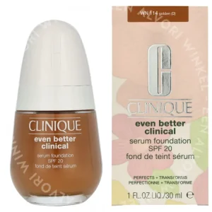 Clinique Even Better Clinical Serum Foundation SPF20 30ml WN114 Golden fles en verpakking