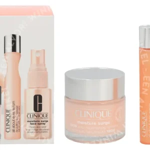 Clinique Moisture Surge Set 120ml Hydrator 75ml/Eye Serum 15ml/Face Spray 30ml fles en verpakking