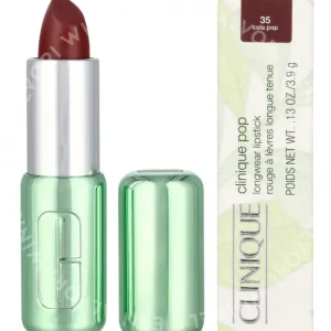 Clinique Pop Longwear Satin Lipstick 3.9g #35 Cola Pop fles en verpakking