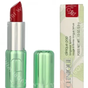 Clinique Pop Longwear Satin Lipstick 3.9g #37 Peppermint Pop fles en verpakking