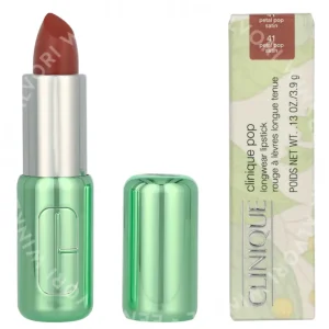 Clinique Pop Longwear Satin Lipstick 3.9g #41 Petal Pop fles en verpakking