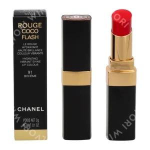 Chanel Rouge Coco Flash Hydrating Vibrant Shine Lip Colour 3g #91 Boheme fles en verpakking