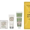 L'Occitane The Sweet Almond Giftset 175ml Hands & Nail Care 30ml/Shower Oil 75ml/Milk Concentrate 20ml/Delicious Soap 50g fles en verpakking
