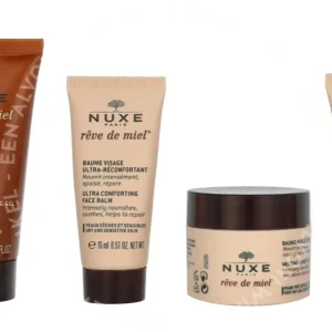 Nuxe Reve De Miel Travel Kit 90ml Face and Body Wash 30 ml/Face Balm 15 ml/Melting Body Oil Balm 30 ml/Hands and Nails Cream 15 ml fles