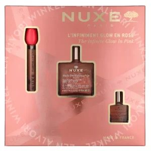 Nuxe Glow Huile Prodigieuse Floral 68ml Oil 50ml / Oil10ml / Plumping Lip Serum 8ml verpakking