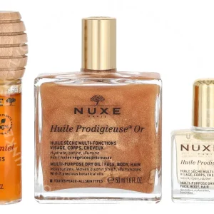 Nuxe The Infinite Glow Giftset 70ml Huile Prodigieuse 50ml/Huile Prodigieuse 10ml/Reve De Miel Lip Honey 10ml fles