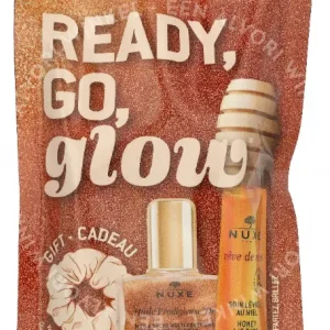 Glow Honey Set 20ml Lip Treatment 10ml/Dry Oil 10ml/Scrunchie fles en verpakking