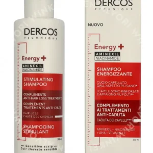 Vichy Energising Shampoo Targets Hairloss 200ml For Sensitive Scalp fles en verpakking