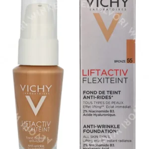 Vichy Liftactiv Flexilift Anti-Wrinkle Foundation SPF20 30ml #55 Bronze fles en verpakking