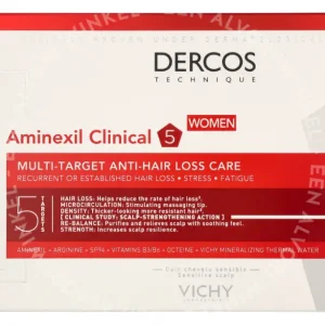 Vichy Dercos Aminexil Intensive 5 Women 126ml 21 doses fles en verpakking